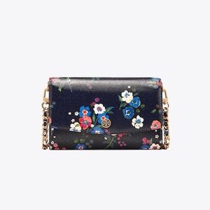 Tory Burch Parker Printed Chain Wallet Crossbody